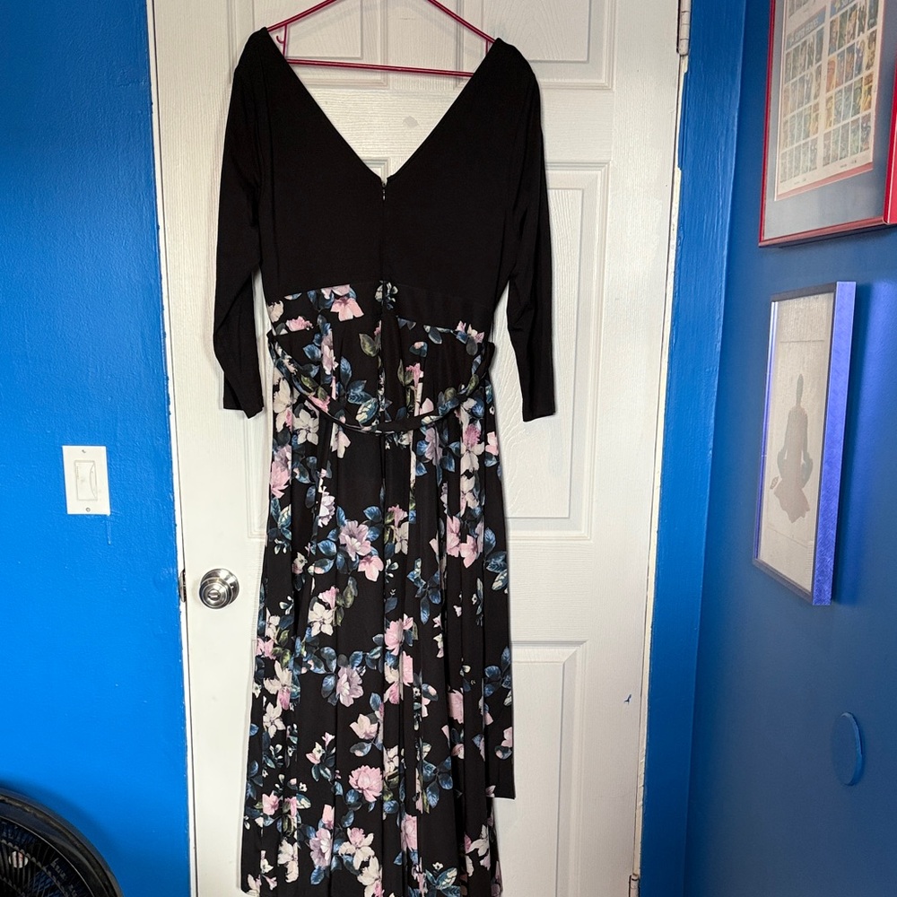 eShakti Black Floral Maxi Dress - Picture 4 of 4